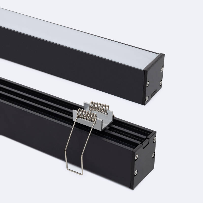 Bild von Aluminiumprofil Aufbau mit eingebauter Befestigung durch Clips für LED Streifen bis 24 mm