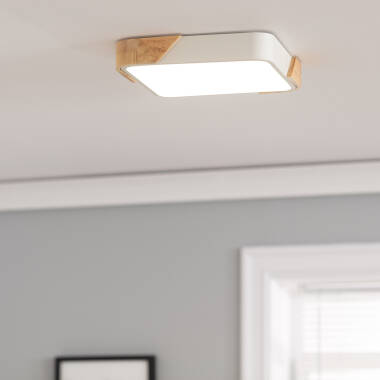 Afbeelding van Plafondlamp LED 18W Vierkant Hout 325x325 mm CCT Selecteerbaar Selecteerbare Semi-Dari