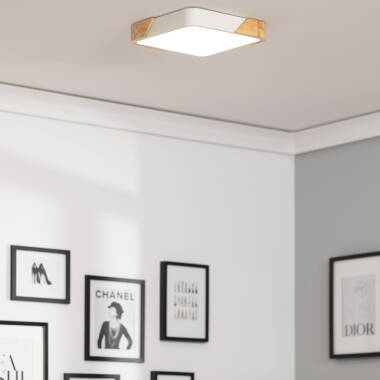 Afbeelding van Plafondlamp LED 18W Vierkant Hout 325x325 mm CCT Selecteerbaar Selecteerbare Semi-Dari
