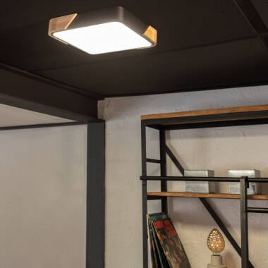 Afbeelding van Plafondlamp LED 18W Vierkant Hout 325x325 mm CCT Selecteerbaar Selecteerbare Semi-Dari