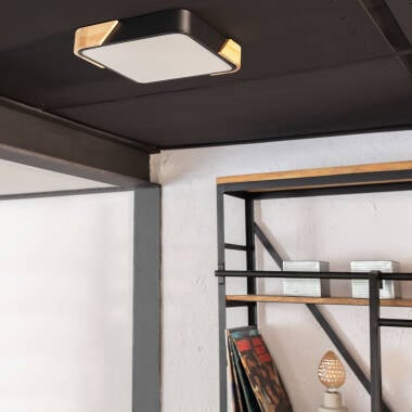 Afbeelding van Plafondlamp LED 18W Vierkant Hout 325x325 mm CCT Selecteerbaar Selecteerbare Semi-Dari