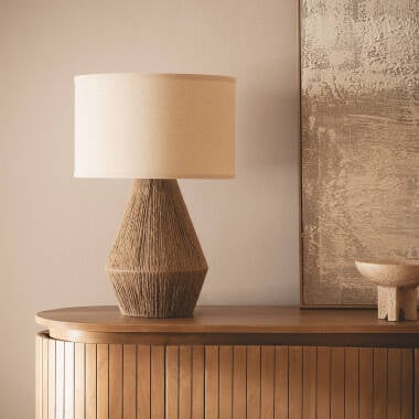 Image de Lampe à Poser Corde de Coton et Lin Dione 