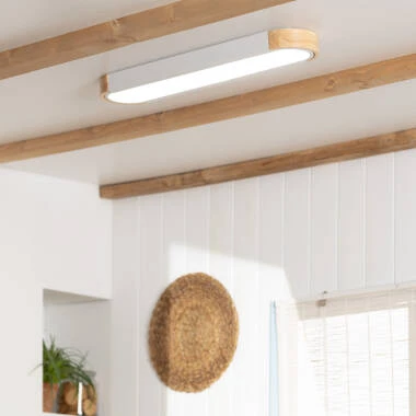 Bild von LED-Deckenleuchte 18W Holz und Metall 140x650 mm CCT Wählbar Dari Lang
