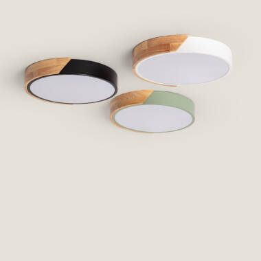 Bild von LED-Deckenleuchte 18W Rund Holz Ø320 CCT WählbarSemi-Dari