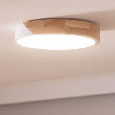 Bild von LED-Deckenleuchte 18W Rund Holz Ø320 CCT WählbarSemi-Dari