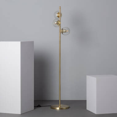 Stehlampe aus Metall und Glas 3 Spots Otos
