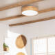 Image de Plafonnier LED Rond Bois 15W CCT Sélectionnable Dari Ø370 mm