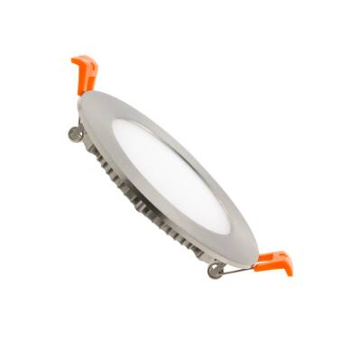 Dalle LED 6W Ronde Extra-Plate Coupe Ø 110 mm Argentée