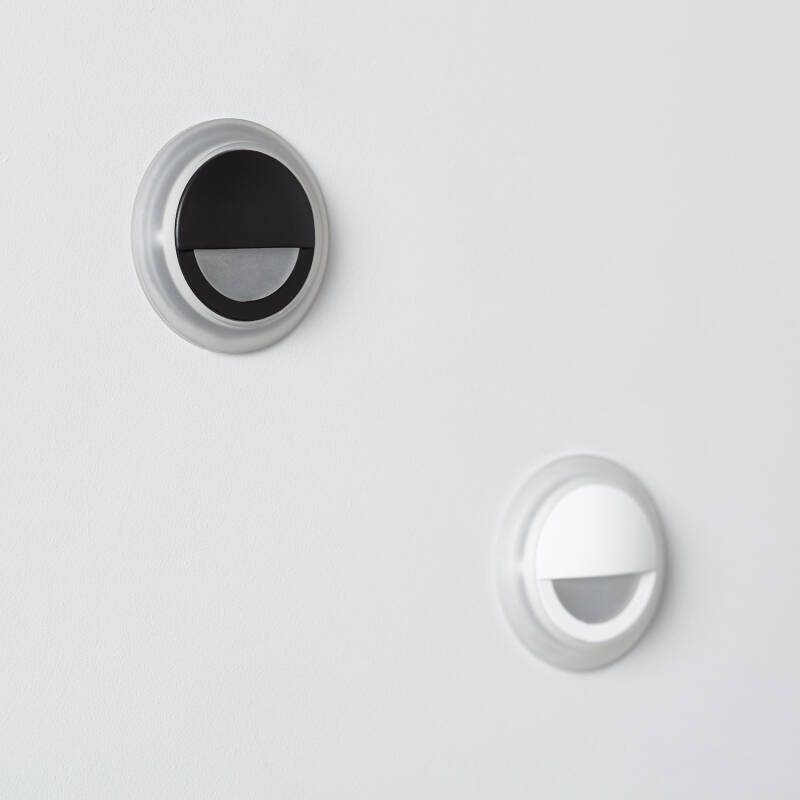 Immagine di Segnapasso LED 3W Incasso a Parete Circolare Bianco Occulare