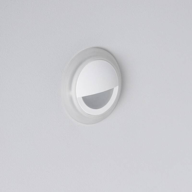 Immagine di Segnapasso LED 3W Incasso a Parete Circolare Bianco Occulare