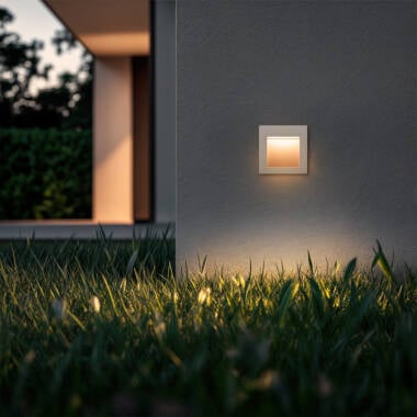 Image of Leif 4W Square Outdoor Recessed LED Wall Light White