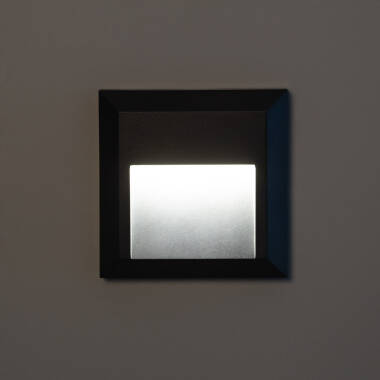 Bild von LED-Wandleuchte Außen Oberfläche Eckig Schwarz Edulis
