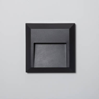Bild von LED-Wandleuchte Außen Oberfläche Eckig Schwarz Edulis