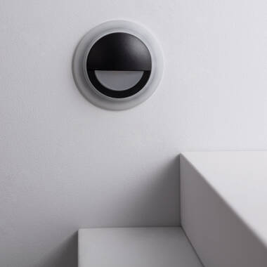 LED-Wandleuchte Aussen 3W Einbau Runf Schwarz Occulare
