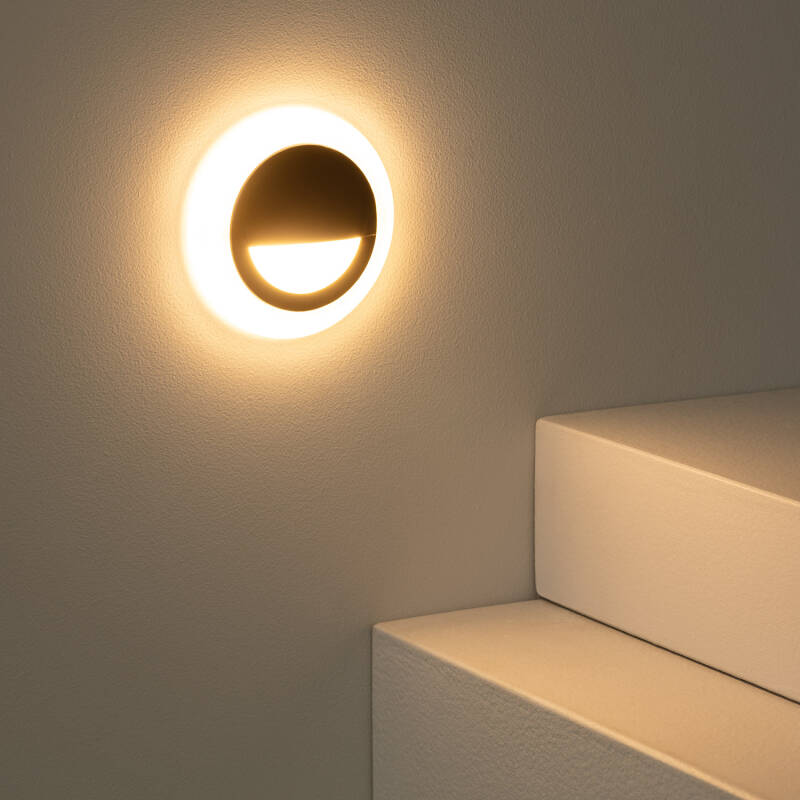 Immagine di Segnapasso LED 3W da Incasso Circolare Nero