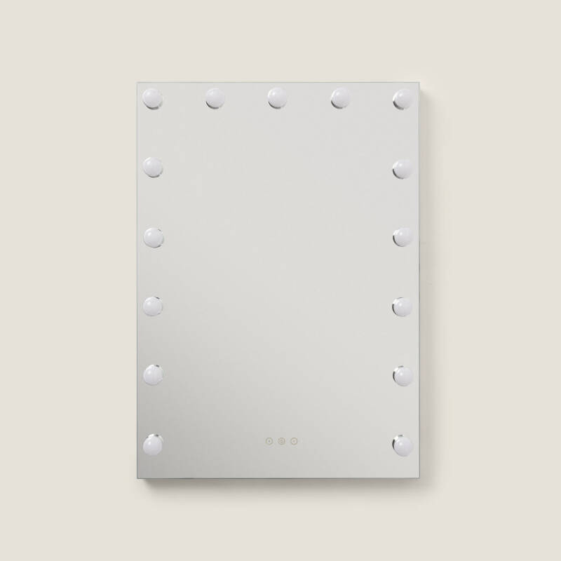 Specchio Con Luce LED SILVER Empire - 50 X 140 Cm, Cornice In Alluminio Opaco, Sensore Touch, Illuminazione A Risparmio Energetico