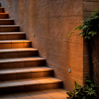 Image of Welly Round 2W Outdoor Recessed LED Wall Light 