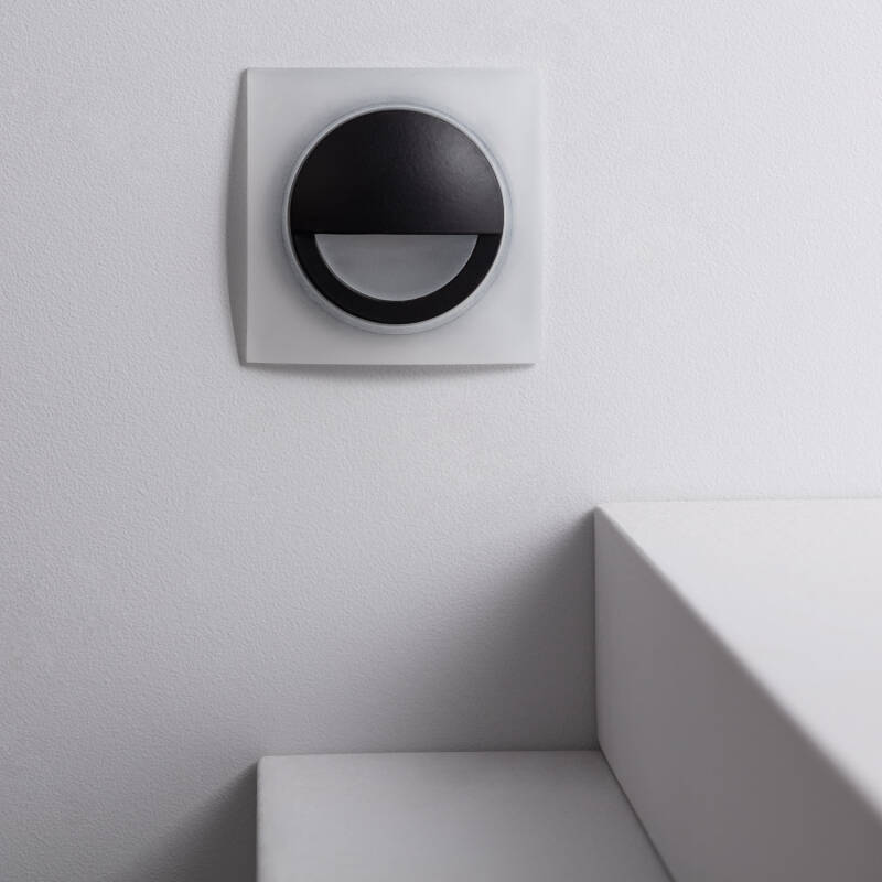 Image of Occulare 3W Square Recessed LED Wall Light Black