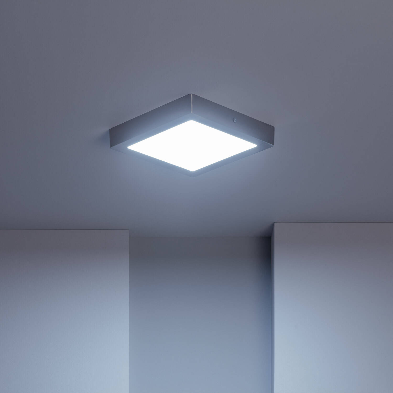 Plafon LED 18W Kwadratowy Metalowy 225x225 mm Silver - widok szczegółowy