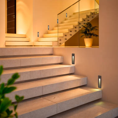 Image of 3W Antracita Lane Outdoor Recessed Wall Spotlight