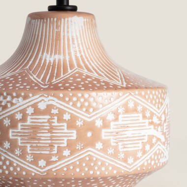 Immagine di [SK] Lampada da Tavolo Stoffa e Legno Agra 