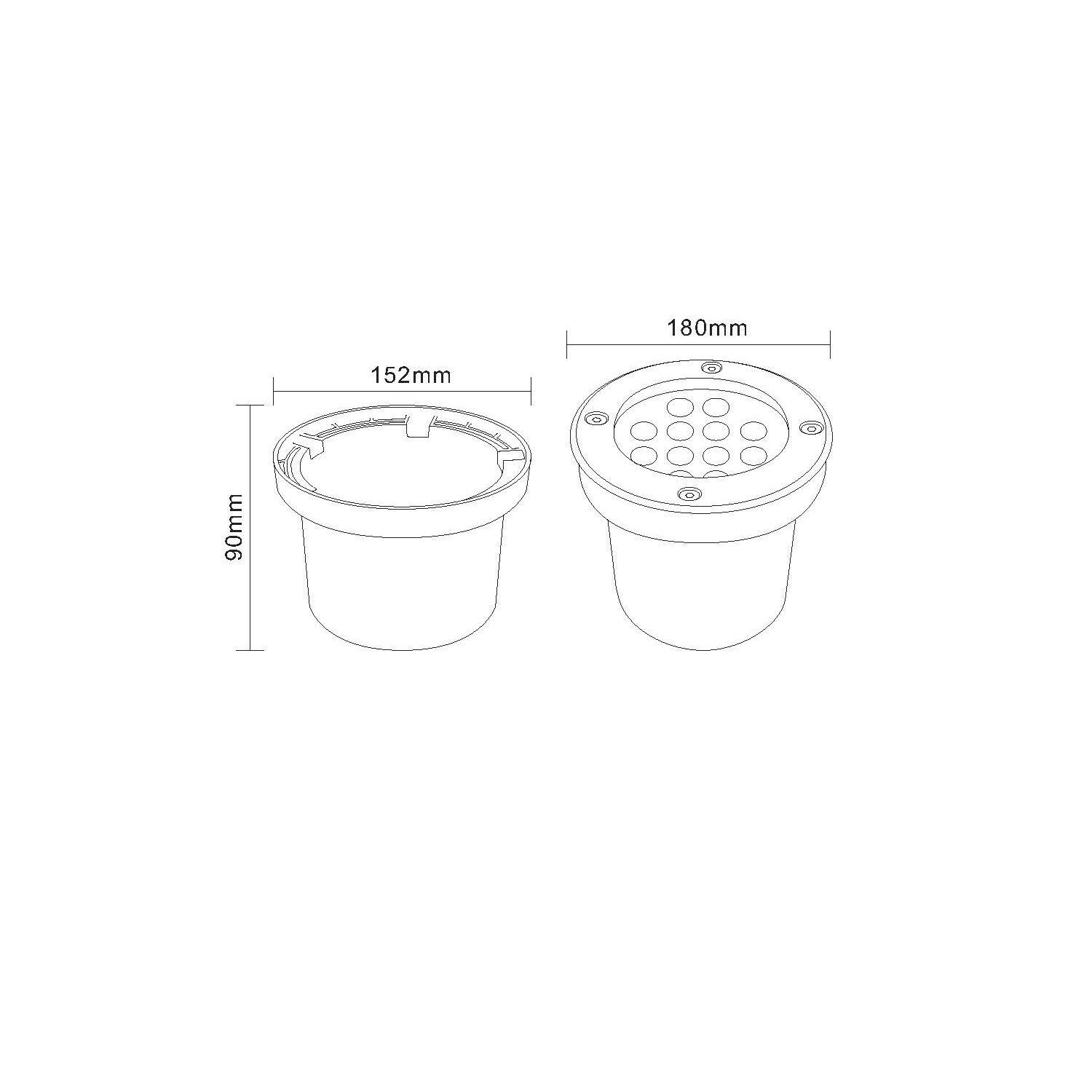 Oczko LED Podłogowe Zewnętrzne Wpuszczane 18W Solid Inox - widok 3