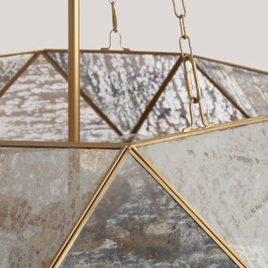 Immagine di Lampada a Sospensione Metallo e Vetro Octagon ILUZZIA