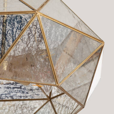 Immagine di Lampada a Sospensione Metallo e Vetro Octagon ILUZZIA