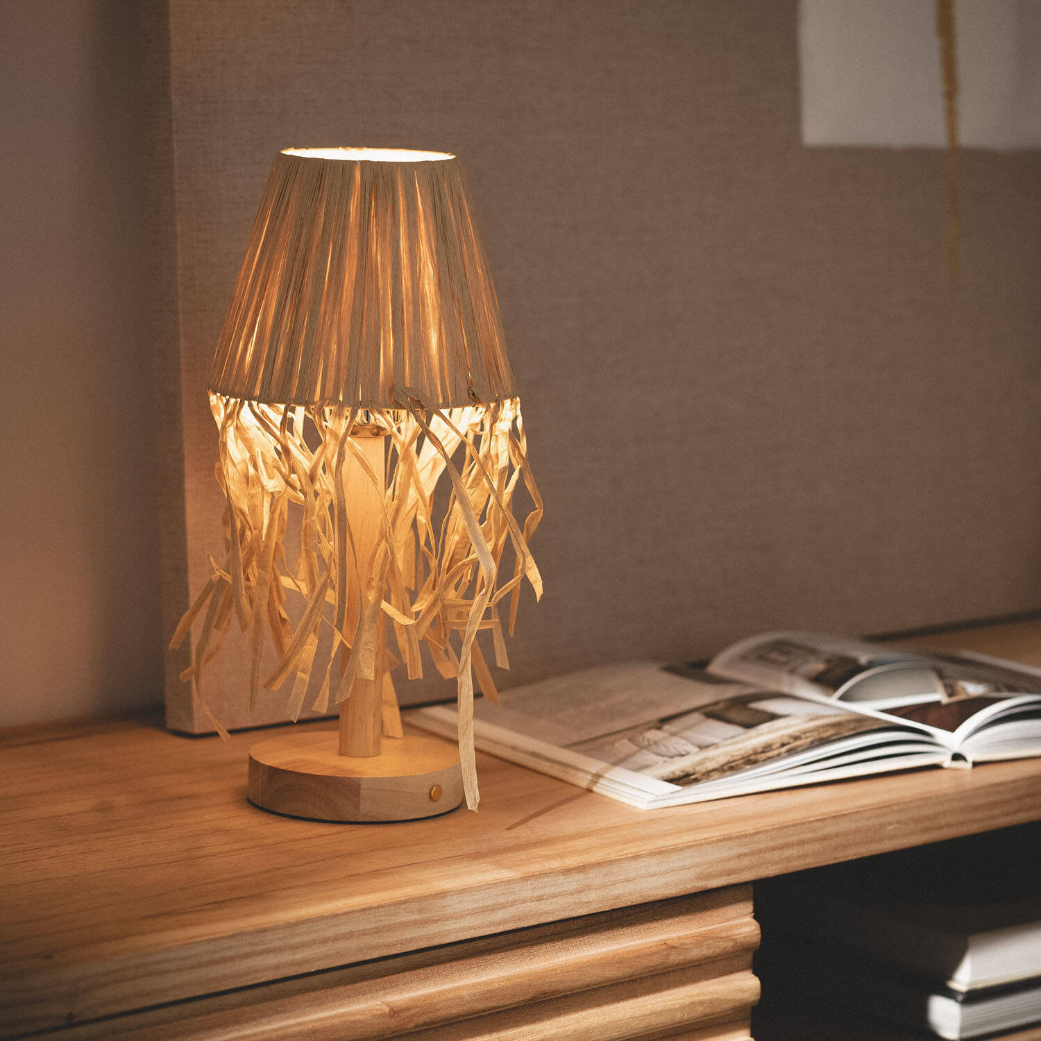 Lampa Stołowa LED 1W Przenośna z Drewna USB z Akumulatorem Soure - widok 2