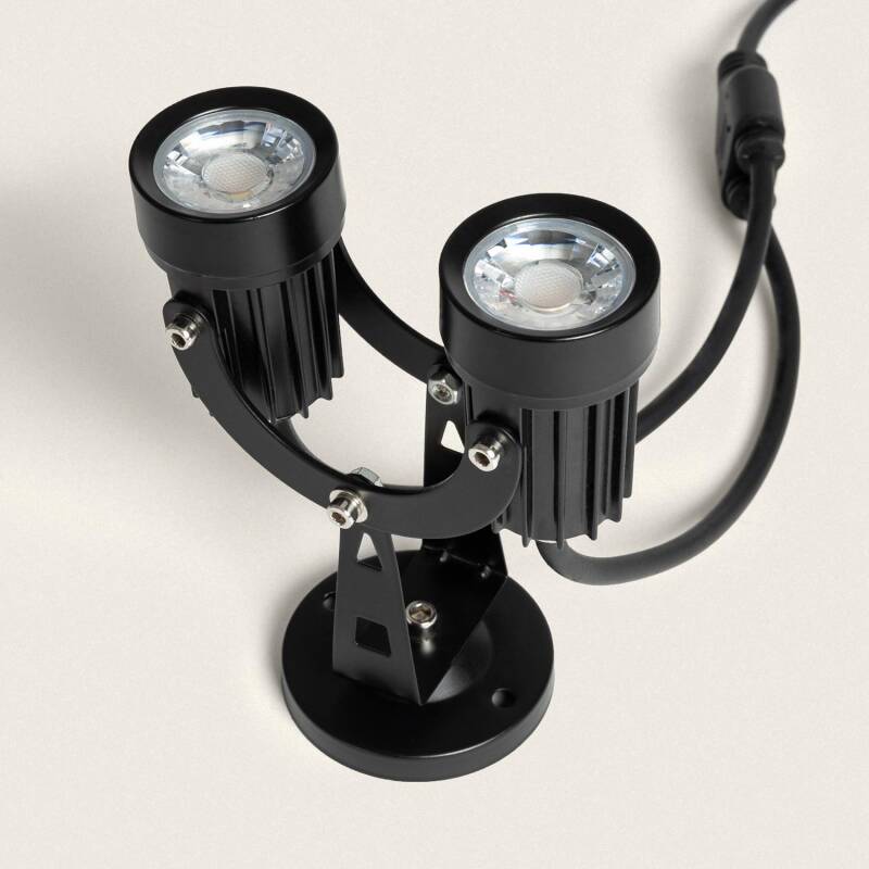 Image de Spot Extérieur LED Double 6W en Saillie Aluminium 14cm Hevlot