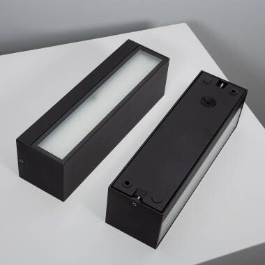 Immagine di Applique da Parete per Esterni LED 10W Doppia Luce Rettangolare Nero Lena