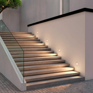 Immagine di Segnapasso da Esterno LED 2W da Incasso Circolare Bianco Guell