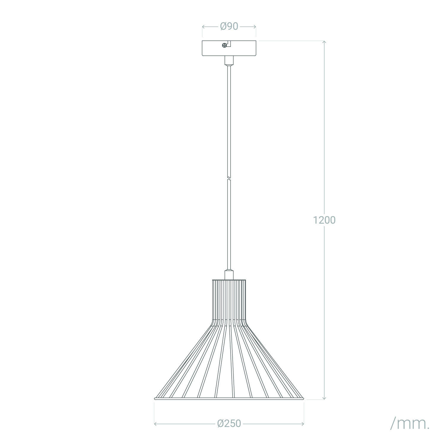 Lampa Wisząca Metalowa Sakur - widok 3