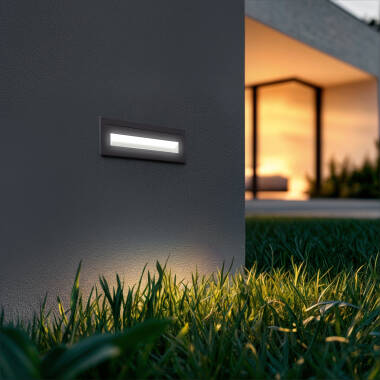 Afbeelding van Wandlamp Outdoor LED 3W Inbouw Aluminium Antraciet Path 