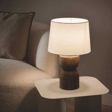 Tischlampe aus Holz Dallas