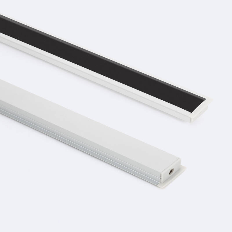 Image of Aluminium Recessed Profile with Continuous Cover for Double LED Strips up to 18mm