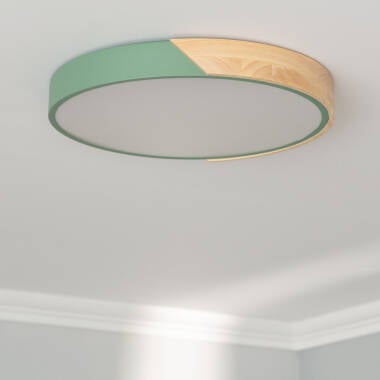 Semi-Dari Round 24W Wood CCT Selectable LED Ceiling Light Ø418 mm
