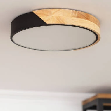 Semi-Dari Round 18W Wood CCT Selectable LED Ceiling Light Ø320 mm