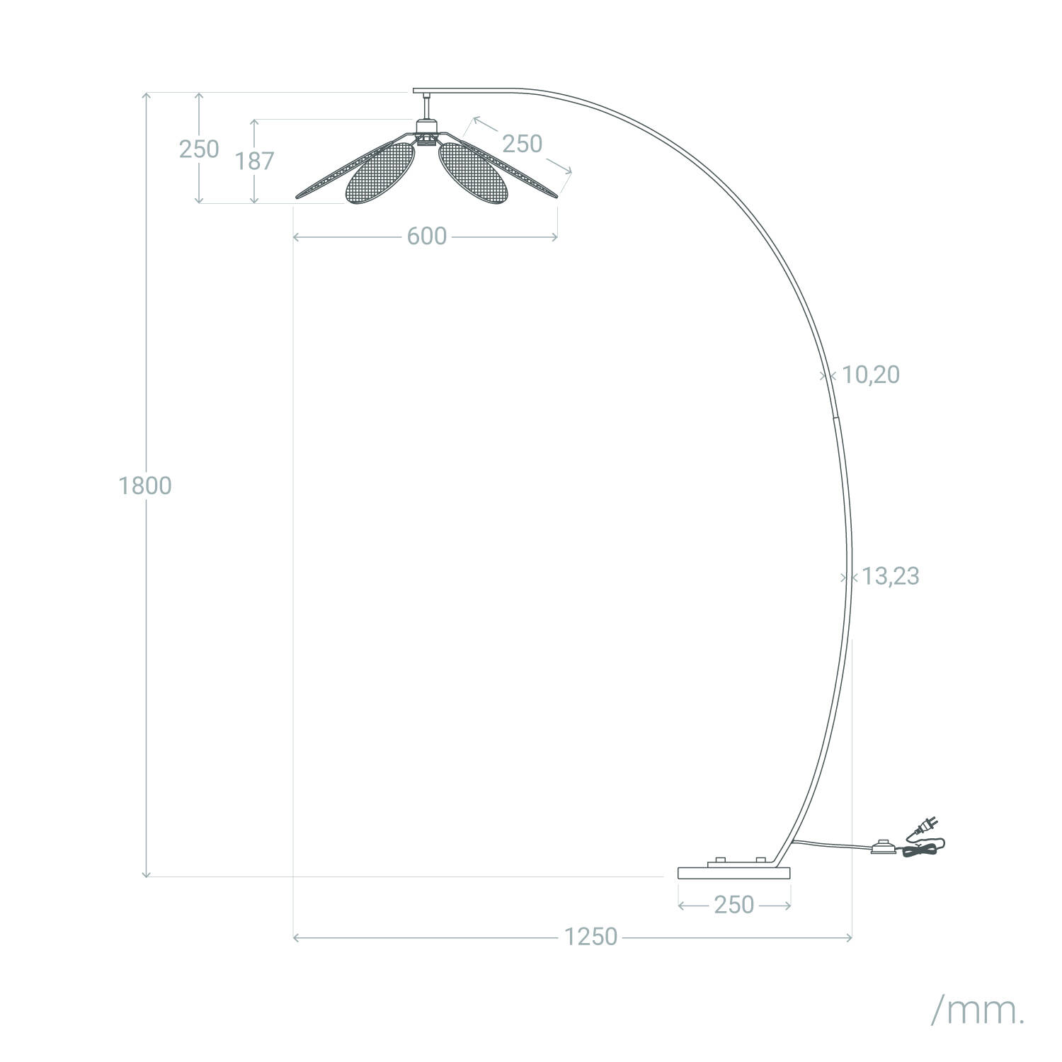 Lampa Podłogowa Ratanowa Arco Nirvana - widok 3