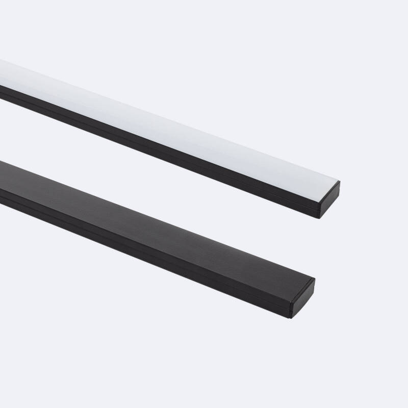 Bild von Aluminiumprofil Aufbau für LED Streifen bis 20 mm mit durchgehender Abdeckung