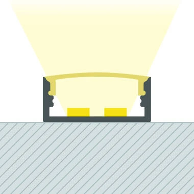 Profilé Aluminium En Saillie pour Rubans LED jusqu'à 20 mm