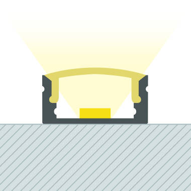 Profil Aluminiowy Natynkowy z Ciągłą Osłoną na Taśmę LED do 12 mm