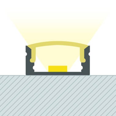 Profilo Alluminio Superficie per Striscia LED fino a 12mm