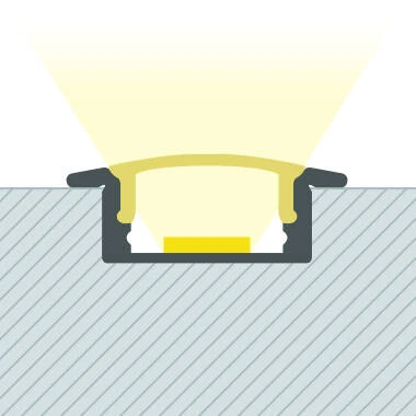 Profilo Alluminio da Incasso per Striscia LED fino a 12mm