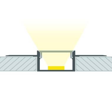 Profilo in Alluminio con Copertura Continua Integrazione in Cartongesso per Striscia LED fino a 20 mm