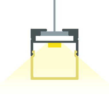 Suspended 2m Aluminium Profile for LED Strip up to 17mm