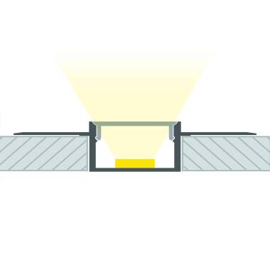 Aluminium Profile with Continuous Cover Plaster/Plasterboard for LED Strip up to 15 mm