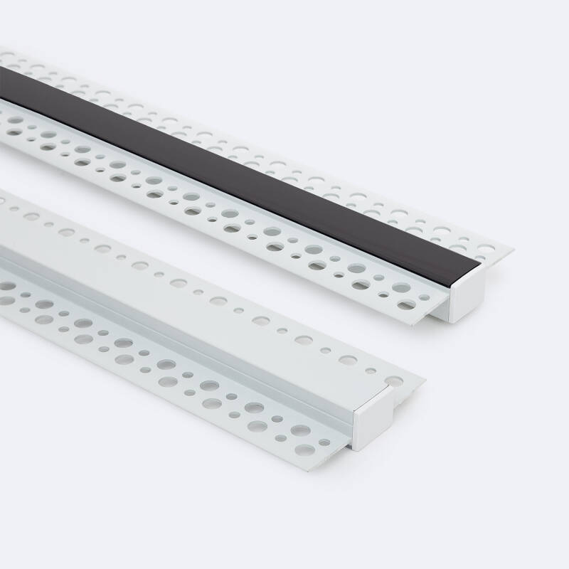 Bild von Aluminiumprofil Gipseinbau für LED Streifen bis 15mm mit durchgehender Abdeckung