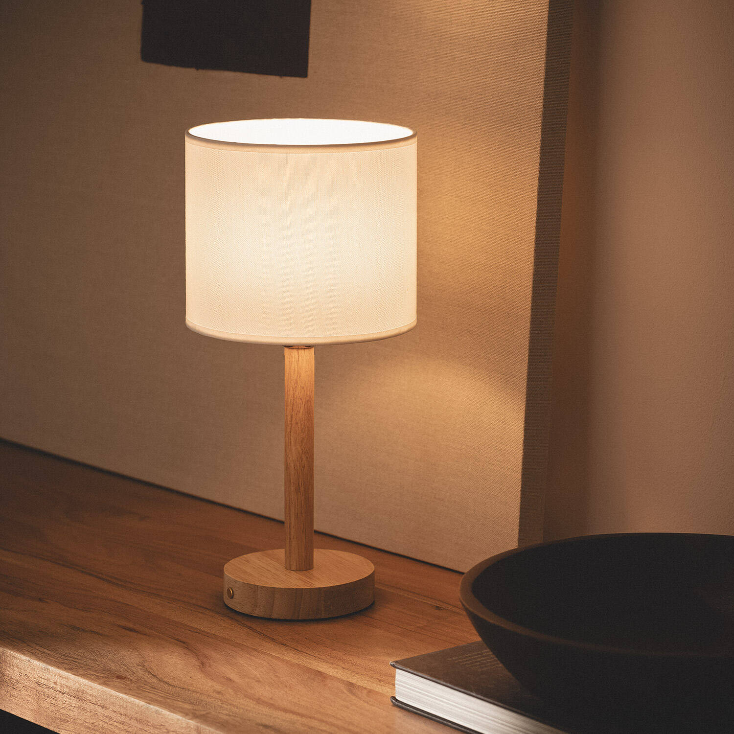 Lampa Stołowa LED 1W Przenośna z Drewna USB z Akumulatorem Folgosa