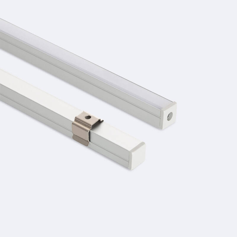 Bild von Aluminiumprofil Aufbau für LED Streifen bis 8 mm mit durchgehender Abdeckung